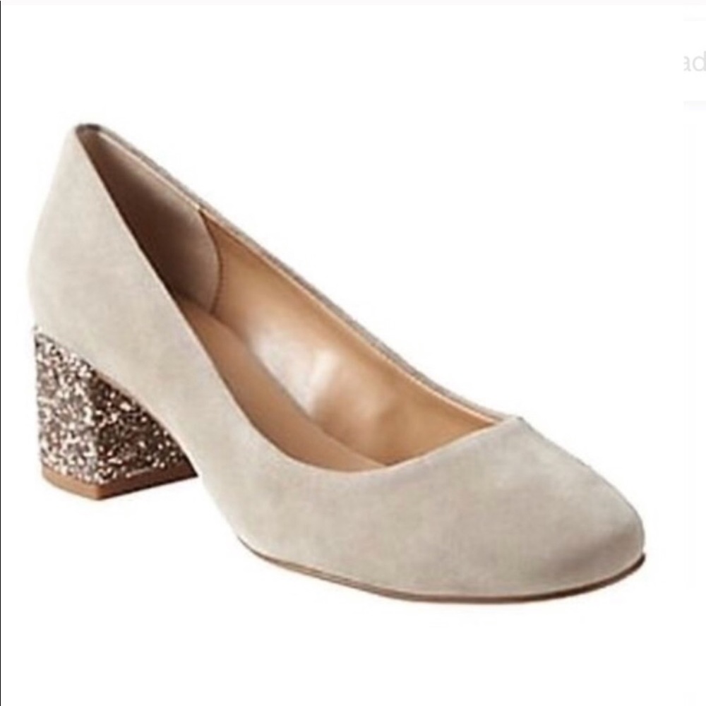 Banana republic Mid Block glitter heels size 9